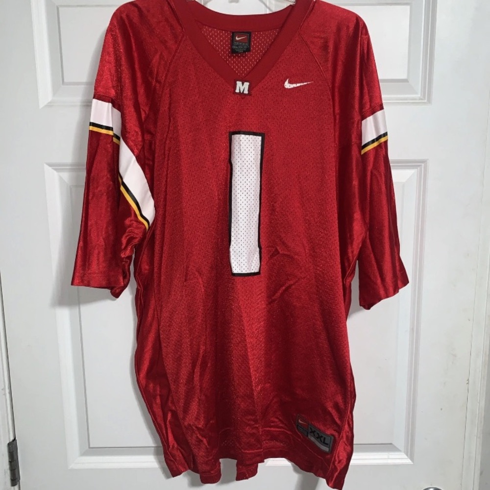 Maryland Terrapins NCAA Nike Vintage Red #1 2XL Football Jersey